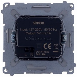 Simon Basic BMC2USB.01/11 - Podwójna ładowarka USB - Biały - Podgląd zdjęcia 360st. nr 9