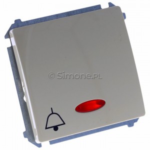 Simon Basic BMD1L.01/12 - Przycisk zwierny dzwonek z podświetleniem typu LED w kolorze niebieskim - Beżowy - Podgląd zdjęcia 360st. nr 1