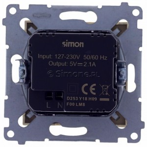Simon 54 DC2USB.01/41 - Podwójna ładowarka USB - Kremowy - Podgląd zdjęcia 360st. nr 9