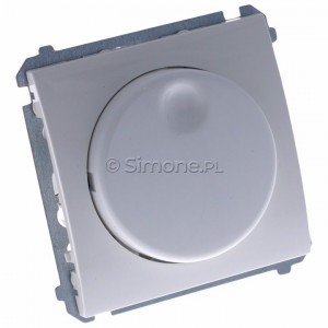Simon Classic MS9T.01/11 - Ściemniacz naciskowo-obrotowy (Mechanizm + Plakietka) - Biały - Podgląd zdjęcia 360st. nr 1