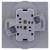 Simon 15 1591451-030 - Gniazdo podwójne z bolcem uziemiającym i przesłonami torów prądowych - Biały - Miniatura zdjęcia 360st. nr B