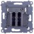 Simon 54 DGL32.01/43 - Gniazdo głośnikowe podwójne - Srebrny Mat - Miniatura zdjęcia 360st. nr B