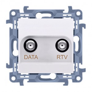 Simon 10 CAD1.01/11 - Gniazdo RTV-DATA (pod internet kablowy) - Biały - Podgląd zdjęcia nr 1