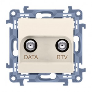Simon 10 CAD1.01/41 - Gniazdo RTV-DATA (pod internet kablowy) - Kremowy - Podgląd zdjęcia nr 1
