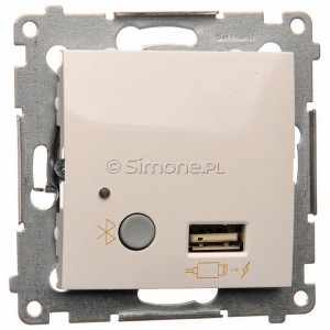 Simon 54 D7501385.01/11 - Odbiornik Bluetooth z ładowarką USB - Biały - Podgląd zdjęcia nr 1