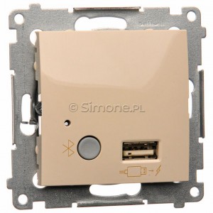 Simon 54 D7501385.01/41 - Odbiornik Bluetooth z ładowarką USB - Kremowy - Podgląd zdjęcia nr 1