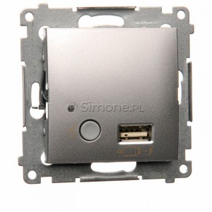 Simon 54 D7501385.01/43 - Odbiornik Bluetooth z ładowarką USB - Srebrny Mat - Podgląd zdjęcia nr 1
