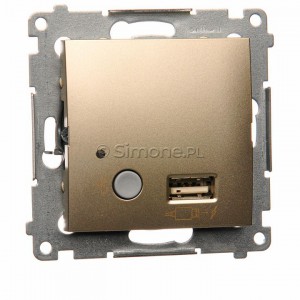 Simon 54 D7501385.01/44 - Odbiornik Bluetooth z ładowarką USB - Złoty Mat - Podgląd zdjęcia nr 1