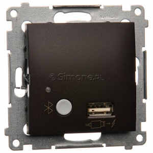 Simon 54 D7501385.01/46 - Odbiornik Bluetooth z ładowarką USB - Brąz Mat - Podgląd zdjęcia nr 1