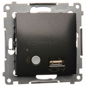 Simon 54 D7501385.01/48 - Odbiornik Bluetooth z ładowarką USB - Antracyt - Podgląd zdjęcia nr 1