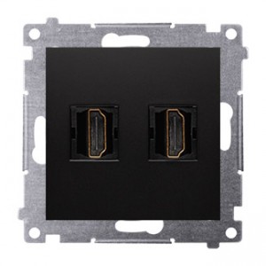 Simon 54 DGHDMI2.01/49 - Gniazdo HDMI podwójne - Czarny Mat - Podgląd zdjęcia nr 1