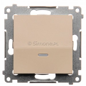 Simon 54 DP1L.01/41 - Przycisk zwierny pojedynczy z podświetleniem typu LED w kolorze niebieskim 10A - Kremowy - Podgląd zdjęcia nr 10