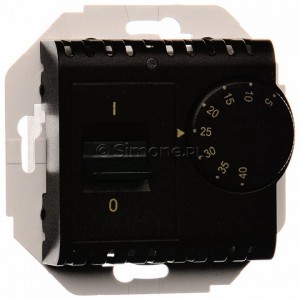 Simon 54 DRT10W.02/49 - Regulator temperatury z czujnikiem wewnętrznym - Czarny Mat - Podgląd zdjęcia nr 1