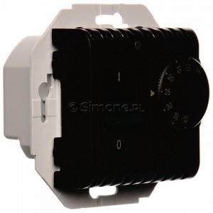 Simon 54 DRT10W.02/49 - Regulator temperatury z czujnikiem wewnętrznym - Czarny Mat - Podgląd zdjęcia nr 2