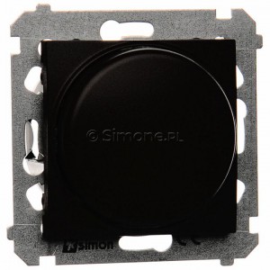 Simon 54 DS9L.01/49 - Ściemniacz naciskowo-obrotowy do LED - Czarny Mat - Podgląd zdjęcia nr 1