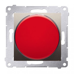 Simon 54 DSS2.01/44 - Sygnalizator świetlny LED - światło czerwone - Złoty Mat - Podgląd zdjęcia nr 1
