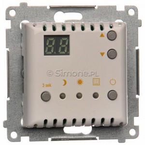 Simon 54 DTRNW.01/11 - Regulator temperatury z czujnikiem wewnętrznym i wyświetlaczem LCD - Biały - Podgląd zdjęcia nr 1