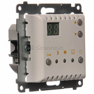 Simon 54 DTRNW.01/11 - Regulator temperatury z czujnikiem wewnętrznym i wyświetlaczem LCD - Biały - Podgląd zdjęcia nr 2