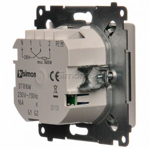 Simon 54 DTRNW.01/11 - Regulator temperatury z czujnikiem wewnętrznym i wyświetlaczem LCD - Biały - Podgląd zdjęcia nr 4