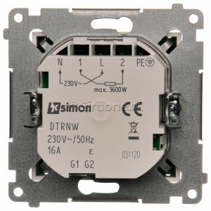 Simon 54 DTRNW.01/11 - Regulator temperatury z czujnikiem wewnętrznym i wyświetlaczem LCD - Biały - Podgląd zdjęcia nr 5