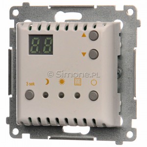 Simon 54 DTRNW.01/11 - Regulator temperatury z czujnikiem wewnętrznym i wyświetlaczem LCD - Biały - Podgląd zdjęcia nr 9