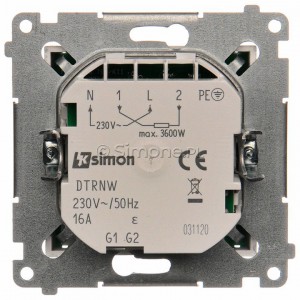 Simon 54 DTRNW.01/43 - Regulator temperatury z czujnikiem wewnętrznym i wyświetlaczem LCD - Srebrny Mat - Podgląd zdjęcia nr 5