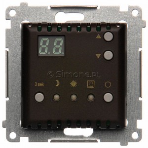 Simon 54 DTRNW.01/46 - Regulator temperatury z czujnikiem wewnętrznym i wyświetlaczem LCD - Brąz Mat - Podgląd zdjęcia nr 10