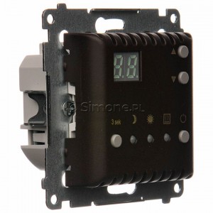 Simon 54 DTRNW.01/46 - Regulator temperatury z czujnikiem wewnętrznym i wyświetlaczem LCD - Brąz Mat - Podgląd zdjęcia nr 2