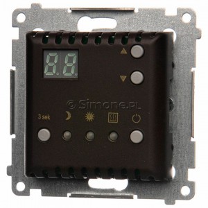 Simon 54 DTRNW.01/46 - Regulator temperatury z czujnikiem wewnętrznym i wyświetlaczem LCD - Brąz Mat - Podgląd zdjęcia nr 9