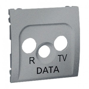Simon Classic MADP/26 - Pokrywa gniazda antenowego RTV-DATA - Aluminiowy Met. - Podgląd zdjęcia nr 1