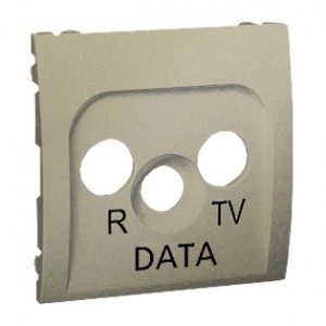 Simon Classic MADP/27 - Pokrywa gniazda antenowego RTV-DATA - Platynowy Met. - Podgląd zdjęcia nr 1