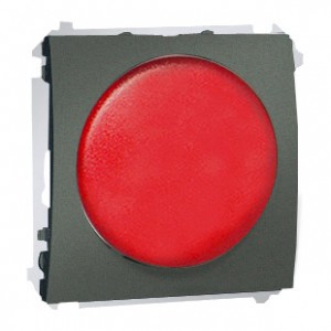 Simon Classic MSS/2.01/25 - Sygnalizator świetlny LED - światło czerwone (Mechanizm + Plakietka) - Grafitowy Met. - Podgląd zdjęcia nr 1