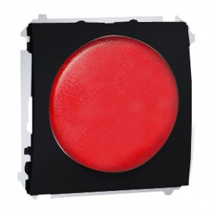 Simon Classic MSS/2.01/28 - Sygnalizator świetlny LED - światło czerwone (Mechanizm + Plakietka) - Matowy Grafir Met. - Podgląd zdjęcia nr 1