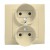 Simon 15 1591451-031 - Gniazdo podwójne z bolcem uziemiającym i przesłonami torów prądowych - Beżowy - Miniatura zdjęcia nr 1