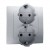 Simon 15 1591459-026 - Gniazdo podwójne z bolcem uziemiającym typu Schuko - Aluminium - Miniatura zdjęcia nr 1