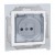Simon 15 1591940B-030 - Gniazdo hermetyczne pojedyncze do wersji IP44 z bolcem uziemiającym i klapką w kolorze wyrobu - Biały - Miniatura zdjęcia nr 1