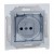 Simon 15 1591950-026A - Gniazdo hermetyczne pojedyncze IP44 z bolcem uziemiającym, przesłonami torów prądowych i klapką transparentną - Aluminium - Miniatura zdjęcia nr 1
