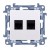 Simon 10 C5T.01/11 - Gniazdo komputerowe RJ45 kategoria kat. 5e + gniazdo telefoniczne RJ12 - Biały - Miniatura zdjęcia nr 1