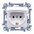 Simon 10 CGSZ1B.01/11 - Gniazdo hermetyczne z bolcem uziemiającym typu Schuko, uszczelką ramki i klapką w kolorze wyrobu - Biały - Miniatura zdjęcia nr 1