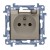 Simon 10 CGZ1B.01/41A - Gniazdo hermetyczne z bolcem uziemiającym, uszczelką ramki i klapką transparentną - Kremowy - Miniatura zdjęcia nr 1