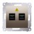 Simon 54 DGS2.01/44 - Gniazdo światłowodowe / optyczne podwójne SC/APC - Złoty Mat - Miniatura zdjęcia nr 1