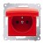 Simon 54 DGZ1BUZ.01/22 - Gniazdo hermetyczne z bolcem uziemiającym do wersji IP44, przesłoną torów prądowych i klapką w kolorze wyrobu - Czerwony - Miniatura zdjęcia nr 1